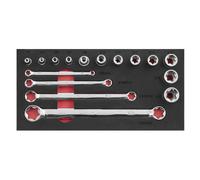 Sealey AK61801 TRX-Star 3/8"Sq Drive Socket & Spanner Set 16pc E4 - E20 In Foam