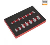 Sealey Socket Set AK61807 – 14PC 1/4", 3/8" & 1/2" Sq Drive TRX-Star* E4–E24