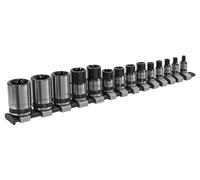 Sealey AK618B 14pc 1/4", 3/8" & 1/2"Sq Drive TRX-Star* Socket Set - E4-E24 - Black Series