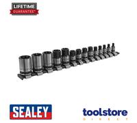 Sealey AK618B Trx-Star* Socket Set 14Pc 1/4in 3/8in & 1/2inSq Drive E4-E24 Black Series