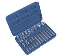 Sealey AK619 Trx-Star* Socket & Bit Set 30Pc 1/4in 3/8in & 1/2inSq Drive