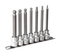 Sealey AK6212 Ball-End Hex Socket Bit Set 7Pc Metric 3/8inSq Drive 100Mm