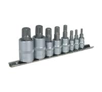 Sealey Ak6214 Spline Socket Bit Set 8Pc 1/4 3/8 And 1/2Sq Drive