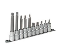 Sealey Spline Socket Bit Set Chrome Vanadium Steel 10Pc 1/2" Square Drive Ak6215
