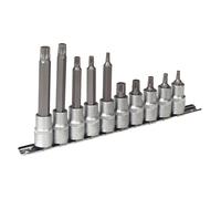 Sealey Spline Socket Bit Set Chrome Vanadium Steel 10Pc 1/2" Square Drive Ak6215