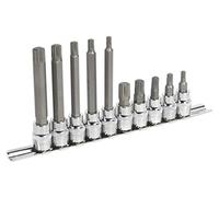 Sealey AK6216 Spline Socket Bit Set 10Pc 3/8inSq Drive