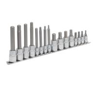 Sealey AK6219 Hex Socket Bit Set 16Pc 1/4in & 3/8inSq Drive