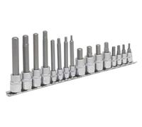 Sealey Ak6219 Hex Socket Bit Set 16Pc 1/4 and 3/8Sq Drive
