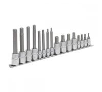 Sealey Hex Socket Bit Set16 Piece 1/4" & 3/8" Square Drive