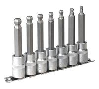 Sealey Ak622 Hex Ball-End Socket Bit Set 7Pc 100Mm 1/2Sq Drive Metric