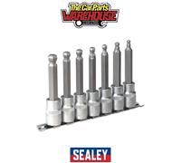 Sealey Ak622 Hex Ball-End Socket Bit Set 7Pc 100mm 1/2 Sq Drive Metric