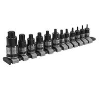 Sealey AK6228B 12pc 1/4", 3/8" & 1/2"Sq Drive Stubby TRX-Star* Socket Bit Set
