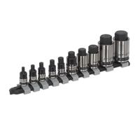Sealey AK6229B Premier Black Stubby Hex Socket Bit Set 1/4", 3/8" & 1/2"Sq