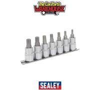 Sealey AK6232 Ribe Socket Bit Set 7Pc 3/8inSq Drive 50Mm