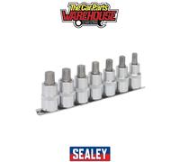 Sealey AK6234 Ribe Socket Bit Set 7Pc 1/2inSq Drive 55Mm