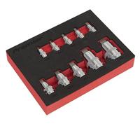 Sealey Hex Socket Bit Set AK6244 - 10pc 1/4", 3/8" & 1/2" Sq Drive - Stubby