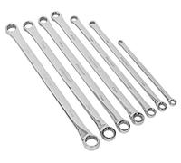 Double End Ring Spanner Set 7pc Extra-Long Metric