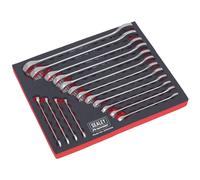 SEALEY AK63255 16PC METRIC COMBINATION SPANNER WRENCH RING OPEN SET IN EVA TRAY