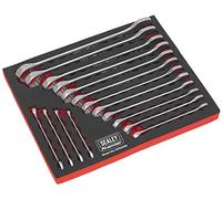 SEALEY SPANNER SET 16PC METRIC COMBINATION WRENCH RING OPEN IN EVA TRAY AK63255