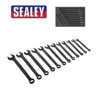 Sealey AK63263B Combination Spanner Set 12Pc Metric - Black Series