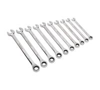 Sealey Combination Ratchet Spanner Set AK63914 10pc Extra-Long Metric