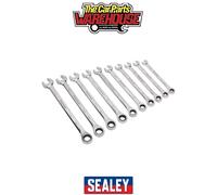 Sealey Combination Ratchet Spanner Set AK63914 10pc Extra-Long Metric