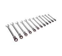 Sealey AK63942 Flexi-head Ratchet Comb. Spanner Set 12Pc Premier Platinum, Multi