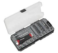 Sealey AK64905 Fine Tooth Ratchet Screwdriver Socket & Bit Set 38Pc
