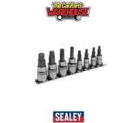 Sealey Hex Socket Bit Set AK65602 8pc 1/4" & 3/8" Sq Drive Lock-On™ Imperial