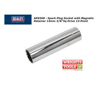 Sealey AK6568 14mm Thin Walled Spark Plug Socket with Magnetic Retainer - 3/8 Dr
