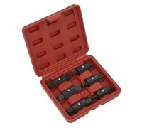 Sealey Oil Drain Plug Key Set AK658 6-Piece Double-Ended