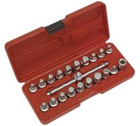 Sealey Ak6586 Oil Drain Plug Key Set 19Pc 3/8Sq Drive