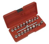 Sealey Ak6586 Oil Drain Plug Key Set 19Pc 3/8Sq Drive