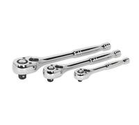 Sealey AK6672 Premier Pear-Head Ratchet Wrench Set with Flip Reverse 3pc