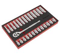 Sealey AK66723 27pc 1/2"Sq Drive Ratchet Wrench & Socket Set