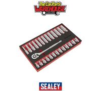 Sealey Ratchet Wrench & Socket Set AK66723 27pc 1/2" Sq Drive Foam Module