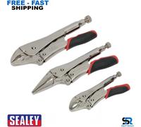Sealey AK6863 3pc Quick Release Locking Plier Set - Heavy Duty Tools