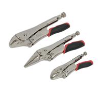 Sealey AK6863 Locking Pliers Set 3Pc Quick Release