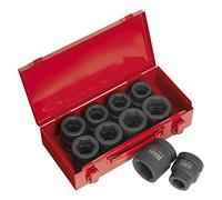 Sealey AK688 10 Piece Impact Socket Set 1" Drive In Metal Case