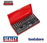 Sealey Socket Set 41 Pcs 1/4" Square Drive 6-Point WallDrive - DuoMetric AK690