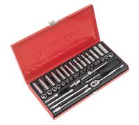 Sealey AK690 Socket Set 41Pc 1/4inSq Drive 6Pt Walldrive® - Metric/Imperial