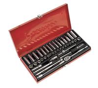 Sealey Ak690 Socket Set 41Pc 1/4Sq Drive 6Pt Walldrive - Duometric