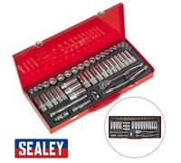 SEALEY AK692 45 Piece 3/8" Metric & Imperial AF Socket Set & Ratchet + Case