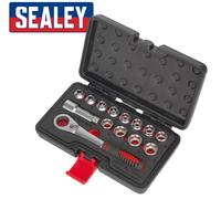 Sealey AK6926 14pc Go-Through Low Profile Socket Set - Ratchet Sockets Extension