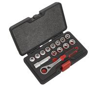 Sealey Ak6926 Socket Set 14Pc Go-Through Low Profile Walldrive Metric