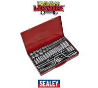 Sealey Socket Set 3/8" & 1/2" Drive Wrench WallDrive Premier DuoMetric 64pc