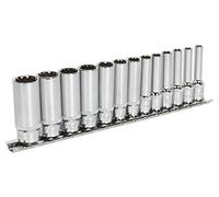 Sealey Ak69813D Socket Set 13Pc Deep 1/4Sq Drive Total Drive