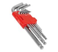 Sealey AK7139 9pc Long Ball-End Allen Key Hex Key Set