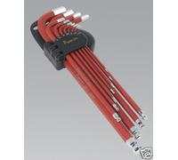 Sealey Ball-End Hex Key Set AK7164 – 11pc Anti-Slip Extra-Long Metric