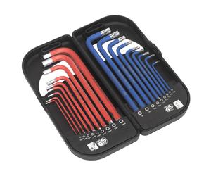 Sealey AK7176 18 Piece Long Security T10-T50 Torx & Hex 1.5mm-10mm Allen Key Set